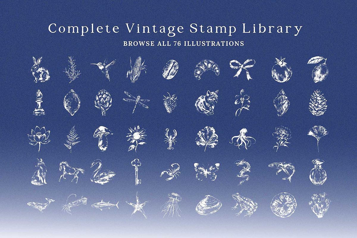 Vintage Rubber Stamps Clip Art Set, an Object Graphic by Paper Flowers Studio (Photo 5 of 7)