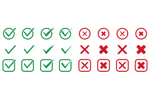 Check Mark, Tick and Cross, an Object Illustration by Vector Creator