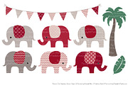 Ruby Red Elephant Clipart, an Illustration by Amanda Ilkov (Thumbnail 2 of 4)