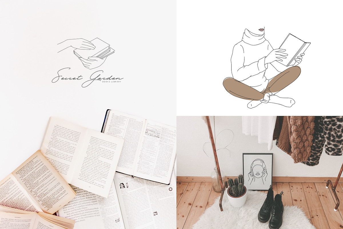 Cozy Mood. Line Art Seasonal Women, a Seasonal Illustration by AnMark (Photo 3 of 10)