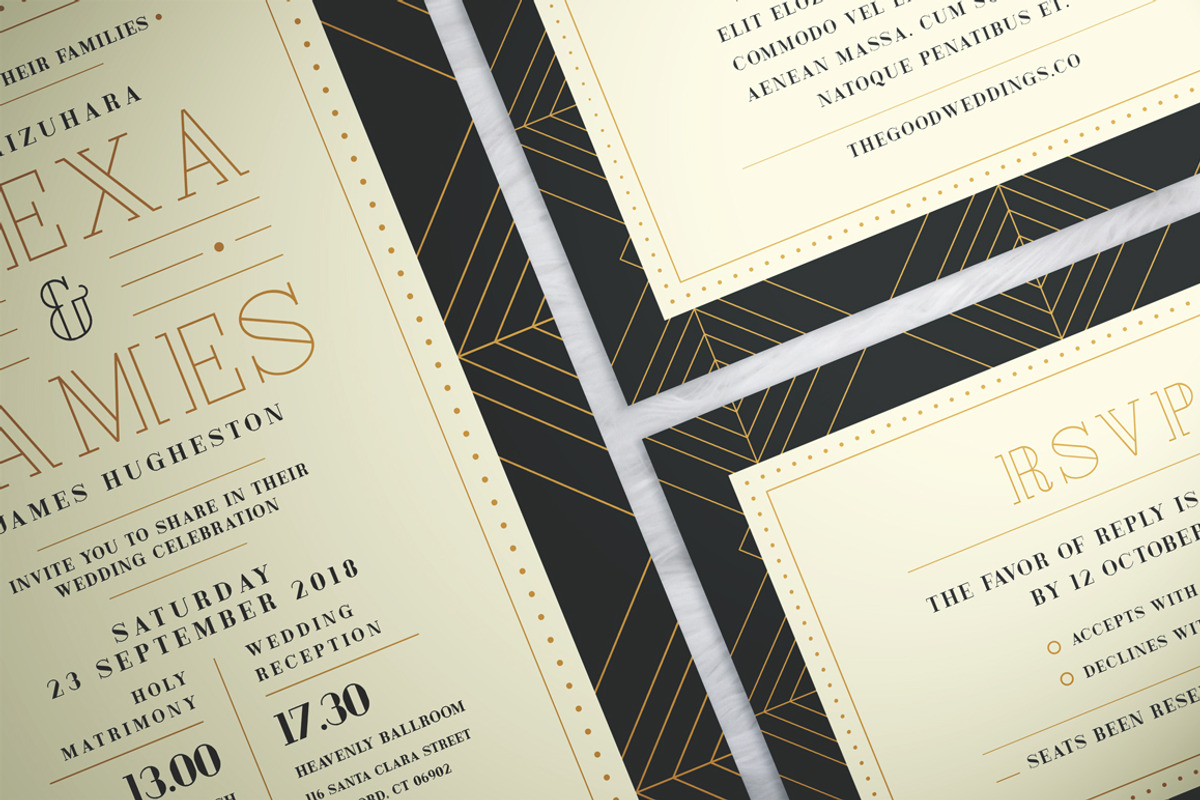 Art Deco Wedding Suite, an Invitation Template by The Good Store (Photo 1 of 7)