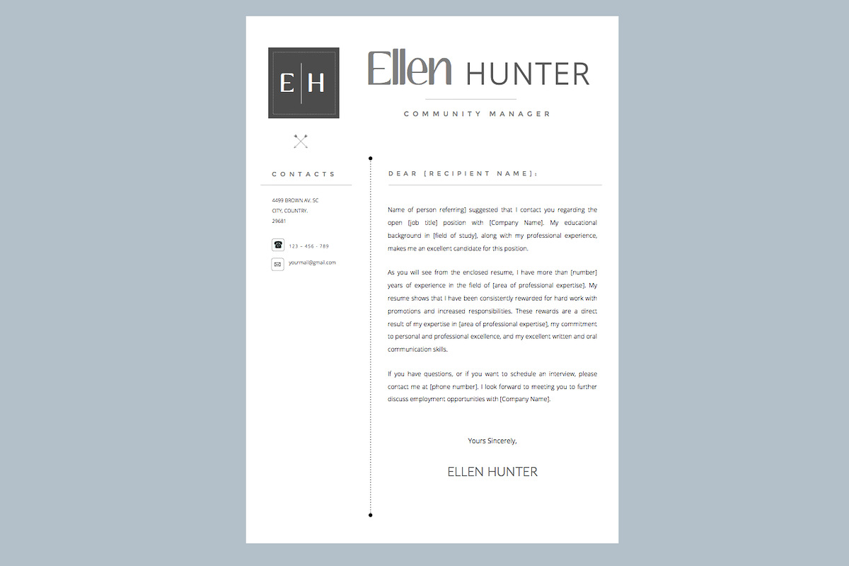 Resume Template + Cover Letter WORD, a Resume Template by PAPPERMINT RESUME STUDIO (Photo 3 of 4)