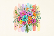 Boho Floral Brushstroke, Summer PNG, a Seasonal Illustration by Canvas Craft (Thumbnail 1 of 6)