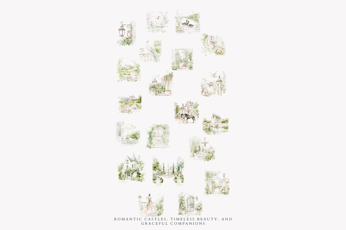 chateau art vintage chateau png, a Decorative Illustration by Patishop Art (Photo 15 of 16)