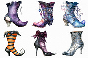 Watercolor Halloween Boots Clipart, an Illustration by Craft Nest (Thumbnail 4 of 6)