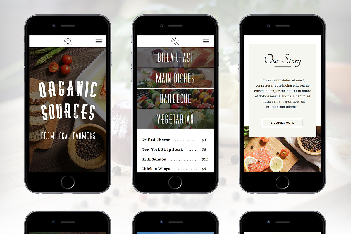 Restaurant PSD & Muse Template, a Device Mockup by Michael Eleder Templates (Photo 5 of 5)