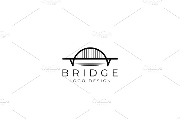 Simple Minimalist Bridge Logo Design preview 2