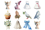 Watercolor First Communion Clipart, a Graphic by CitraGraphics (Thumbnail 2 of 4)