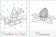 Christmas Holidays Coloring Pages, a Seasonal Illustration by Nuvame Arts & Designs (Thumbnail 10 of 21)
