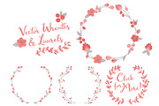 Coral and Grey Vector Flower Wreaths, an Illustration by Amanda Ilkov (Thumbnail 3 of 3)