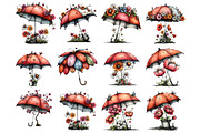 Whimsical Summer Floral Umbrella, an Illustration by DreamArtGraphic (Thumbnail 3 of 4)