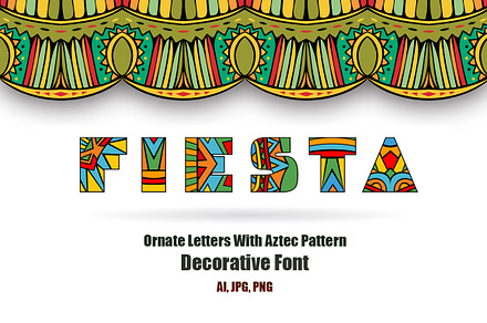 Fiesta ABC Letters Vector Font