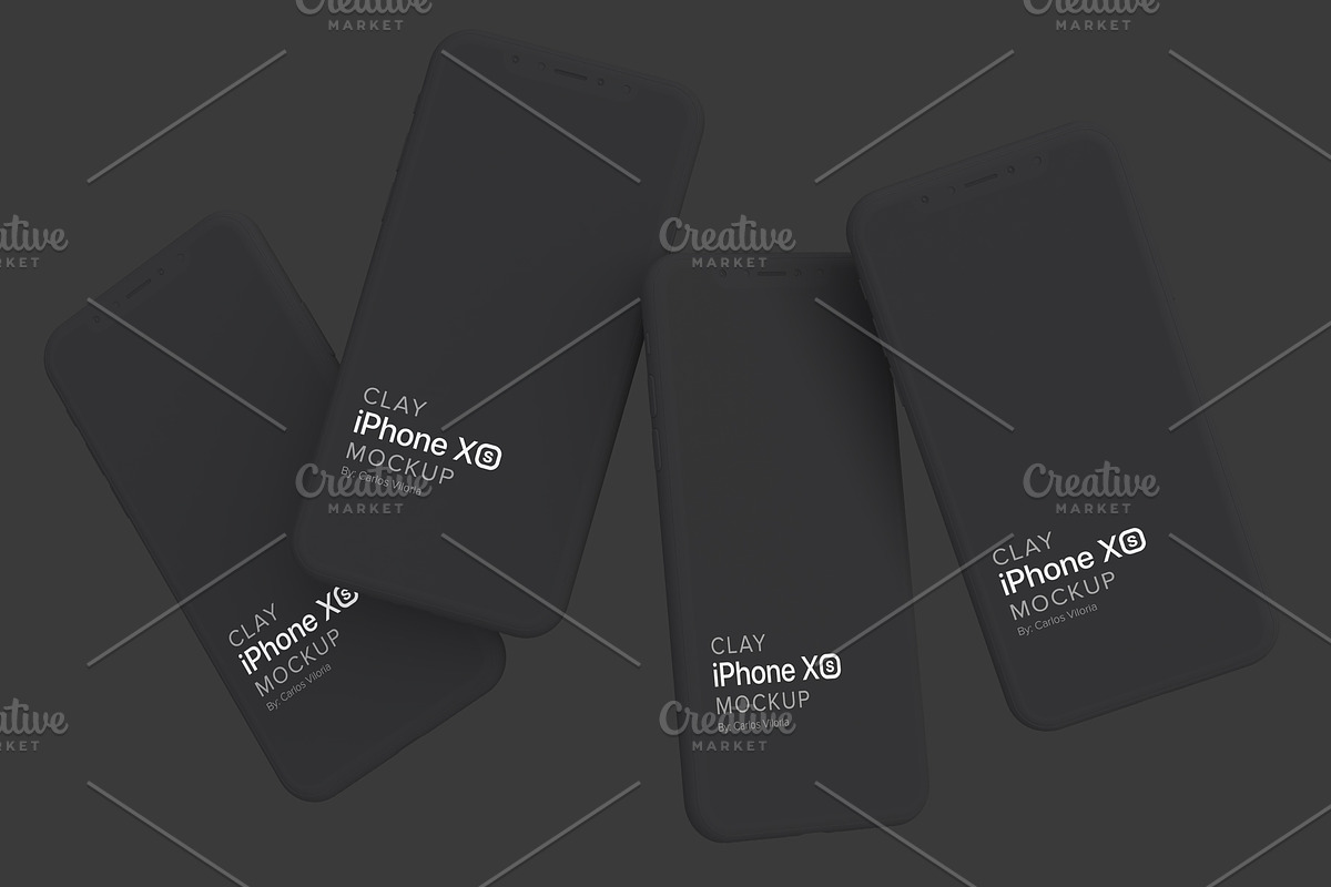 Clay iPhone XS Mockup 06, an iPhone Mockup by Mockups by Carlos Viloria (Photo 3 of 4)