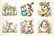 Cute Easter Bunny Clipart, an Illustration by DreamArtGraphic (Thumbnail 2 of 4)