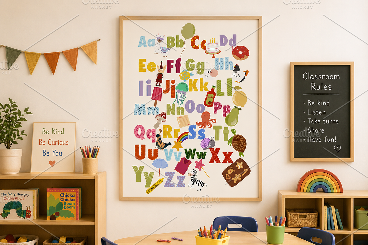Alphabet Nursery Print: Hand Painted, an Education Illustration by Oleksandra Illustrates (Photo 4 of 12)