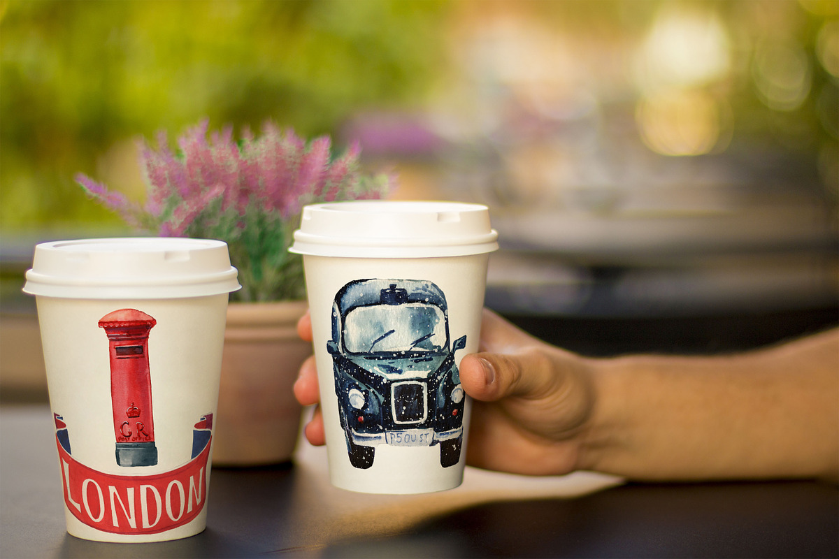 London elements, travel symbols, an Illustration by fiolika (Photo 7 of 7)