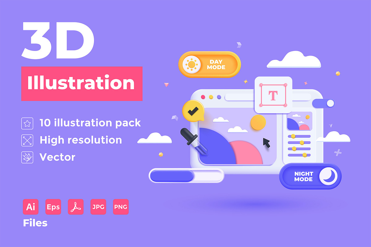 Modern 3d illustration, an Object Graphic by Creative Graphics