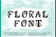 Floral decorative TTF font, a Font by SketchArtStudio (Thumbnail 1 of 6)
