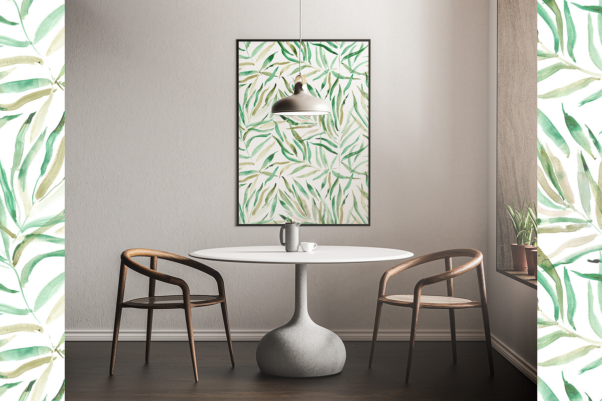 Palm leaves seamless pattern, a Pattern Graphic by Katerina Tova (Photo 7 of 13)