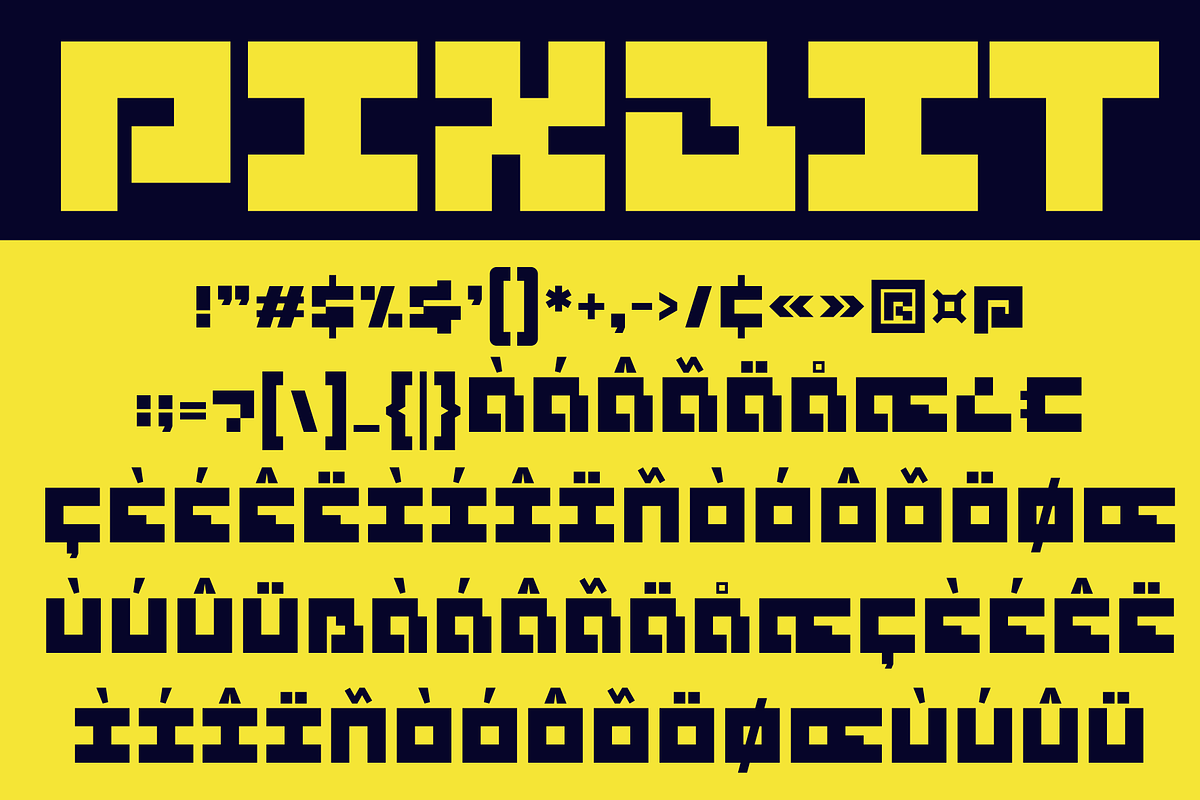 Pixbit - A Geometric Display Pixel, a Sans Serif Font by Marvadesign (Photo 5 of 7)