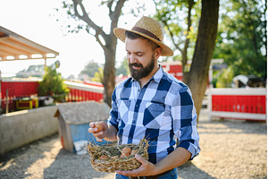 Portrait of farmer holding basket, a Person Photo by HalfPoint