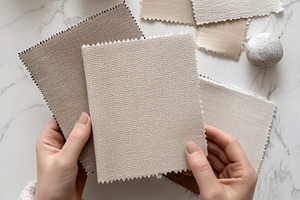 Neutral Fabric Swatches for Interior Design and Home Decor, an Abstract Photo by Natalia Klenova's Shop