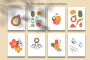 MidCentury 60s 70s Retro Floral set, an Object Graphic by Sofico (Thumbnail 7 of 16)