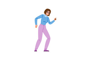 Angry woman arguing and pointing, a Person Illustration by pikepicture