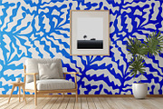 Blue Wavy Summer Leaves, a Wallpaper Graphic by MalyskaStudio (Thumbnail 4 of 6)