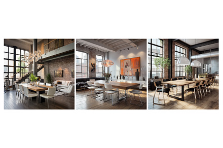 background urban loft dining room, an Architecture Photo by pikepicture