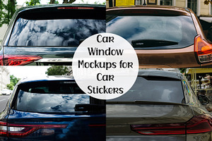 Rear Window Car Mockup Outdoors