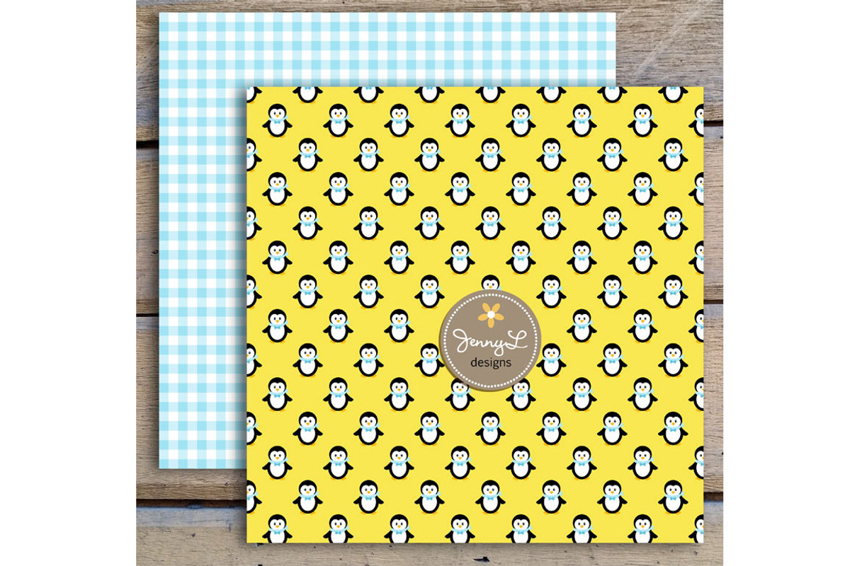 Penguin Boy Digital Papers & Clipart, a Pattern Graphic by JennyL Designs (Photo 3 of 4)