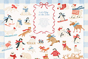 Let's Play In The Snow Collection, an Animal Illustration by PeDe Designs (Thumbnail 2 of 9)