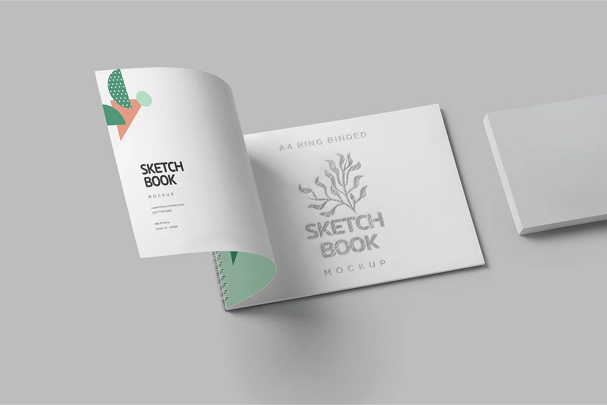 Landscape Spiral Sketch Book Mockups, a Product Mockup by megostudi0 (Photo 3 of 7)