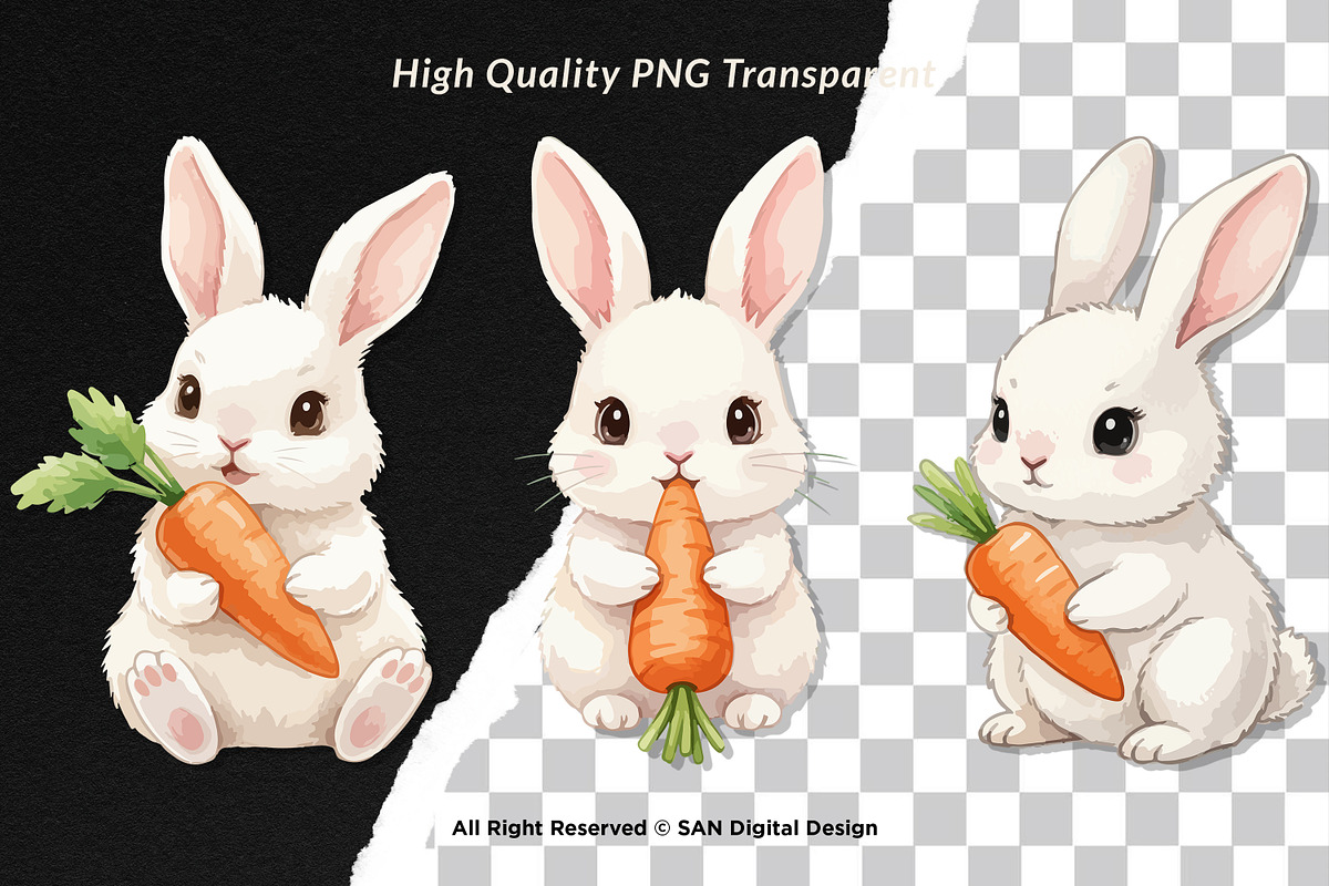 15 Bundle Watercolor White Rabbit, an Animal Illustration by Morspective (Photo 2 of 8)