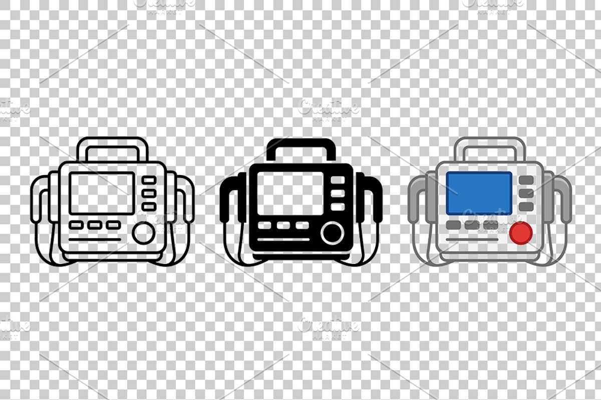 Defibrillator Device Vector Set, an Object Graphic by Artonix (Photo 3 of 3)