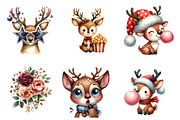 Reindeer Merry Christmas Clipart PNG, an Illustration by SinaCreation (Thumbnail 5 of 7)