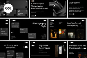 Photography Portfolio Google Slide, a Presentation Template by graphicook