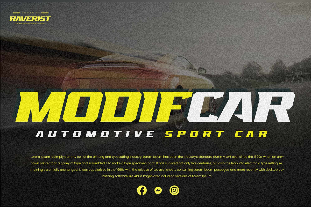 RAVERIST - Modern Sport Display Font, a Sans Serif Font by Gassstype (Photo 3 of 8)
