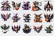 Quirky Halloween Bats Clipart, an Animal Illustration by Rose Art (Thumbnail 3 of 4)