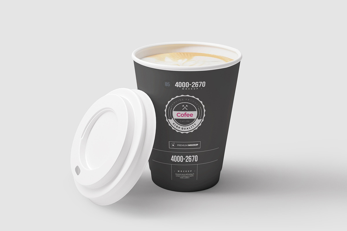 Coffe Paper Cups Mock-up 4, a Cups & Container Mockup by Nevada63 (Photo 1 of 4)