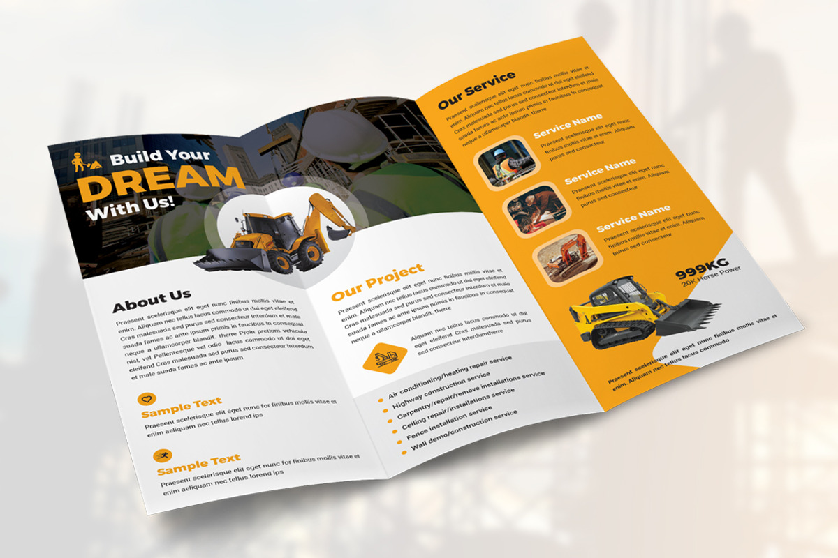 Construction Trifold Brochure, a Brochure Template by Orcshape Studio (Photo 2 of 4)
