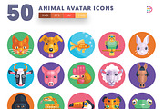 50 Animal Avatar Icons, an Outline Icon by Dighital (Thumbnail 3 of 9)