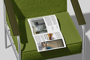 Brochure on Chair Mockup, a Merchandise Mockup by Unerispace (Thumbnail 5 of 5)