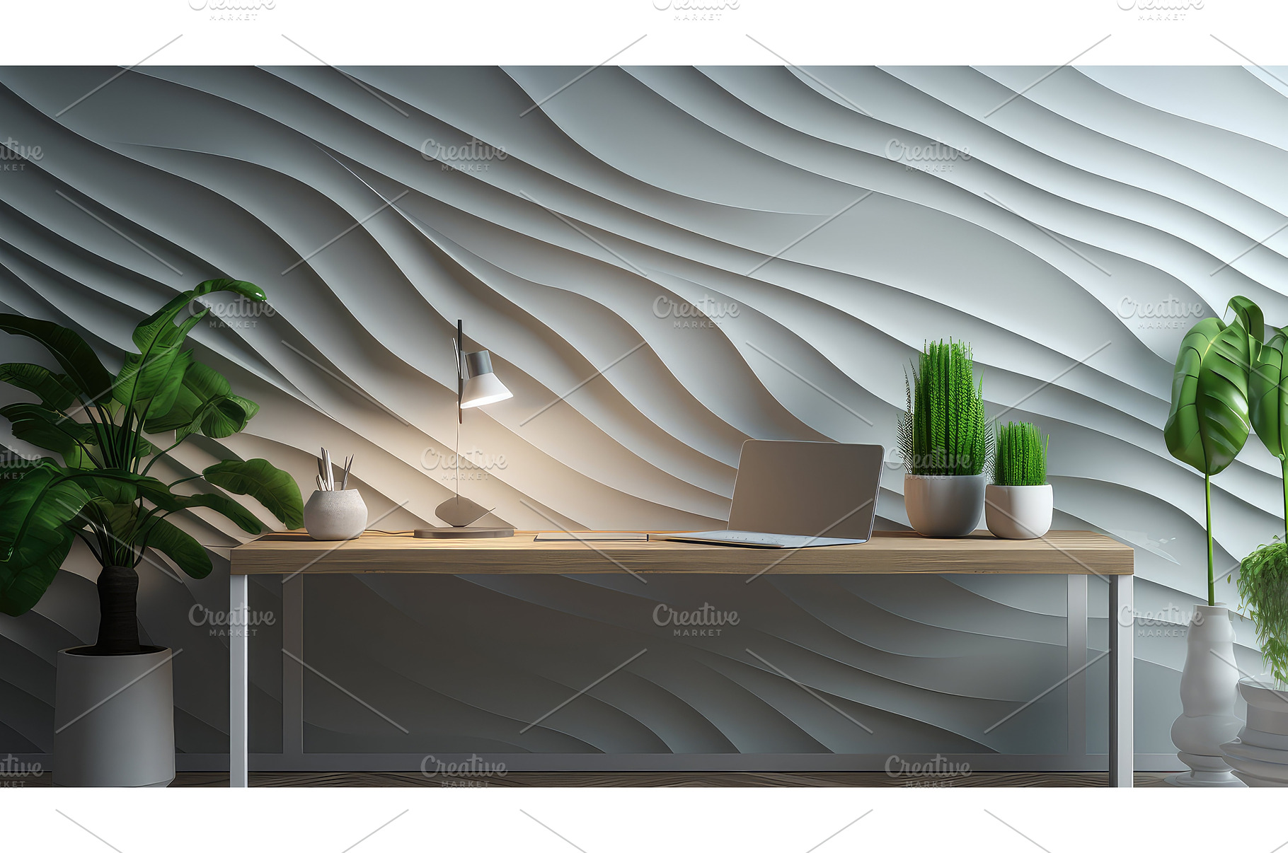 work wave office background ai, a Technology Photo by pikepicture