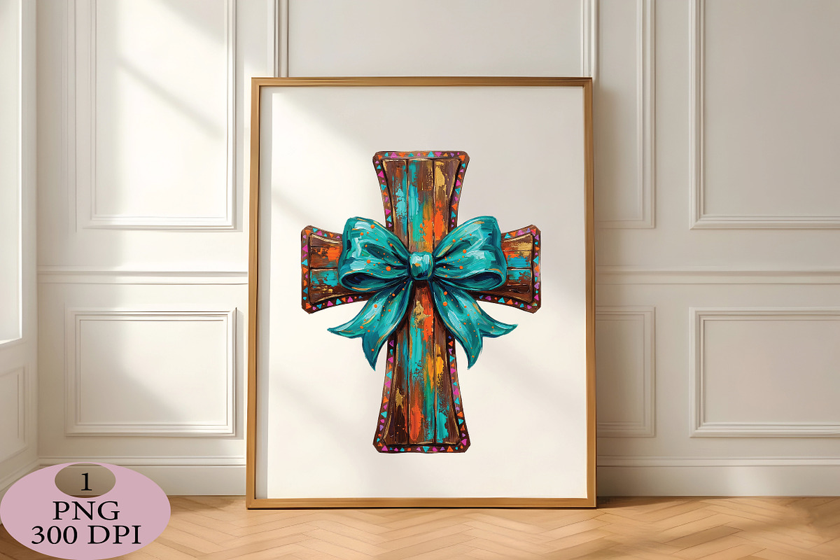 Easter Brushstroke Coquette Cross PN, an Illustration by Daily.Designs (Photo 4 of 5)