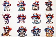 4th Of July Baby Animals Sublimation, an Animal Illustration by RobertsArt (Thumbnail 4 of 6)