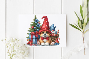 Watercolor Puppy Gnomes PNG Bundle