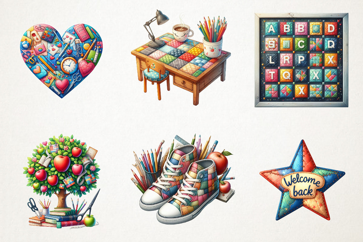 Patchwork Back To School Sublimation, an Illustration by RobertsArt (Photo 6 of 7)