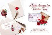 Watercolor Valentine Day Collection, a Food Illustration by S_ARTLOVE (Thumbnail 5 of 10)
